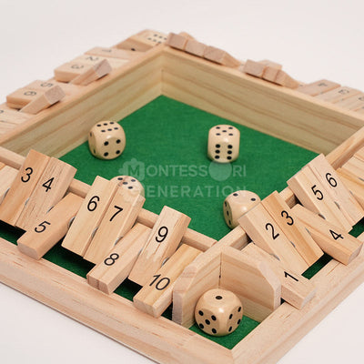 Jeu de dés de nombres en bois Fidtoy pour enfants de 3 ans et plus, jouet d'apprentissage des mathématiques