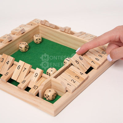 Jeu de dés de nombres en bois Fidtoy pour enfants de 3 ans et plus, jouet d'apprentissage des mathématiques