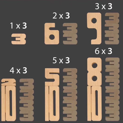 Wooden Number Building Blocks - Natural finish  Open ended wooden toys