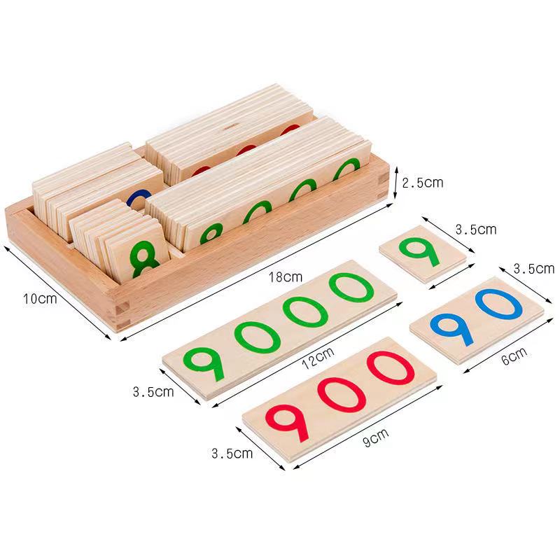 Best Montessori Wooden Number Cards 1-9000 - Mathematics toys