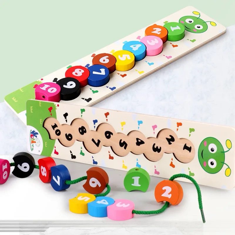 Caterpillar Lacing Toy – Montessori Fine Motor and Number Recognition Activity