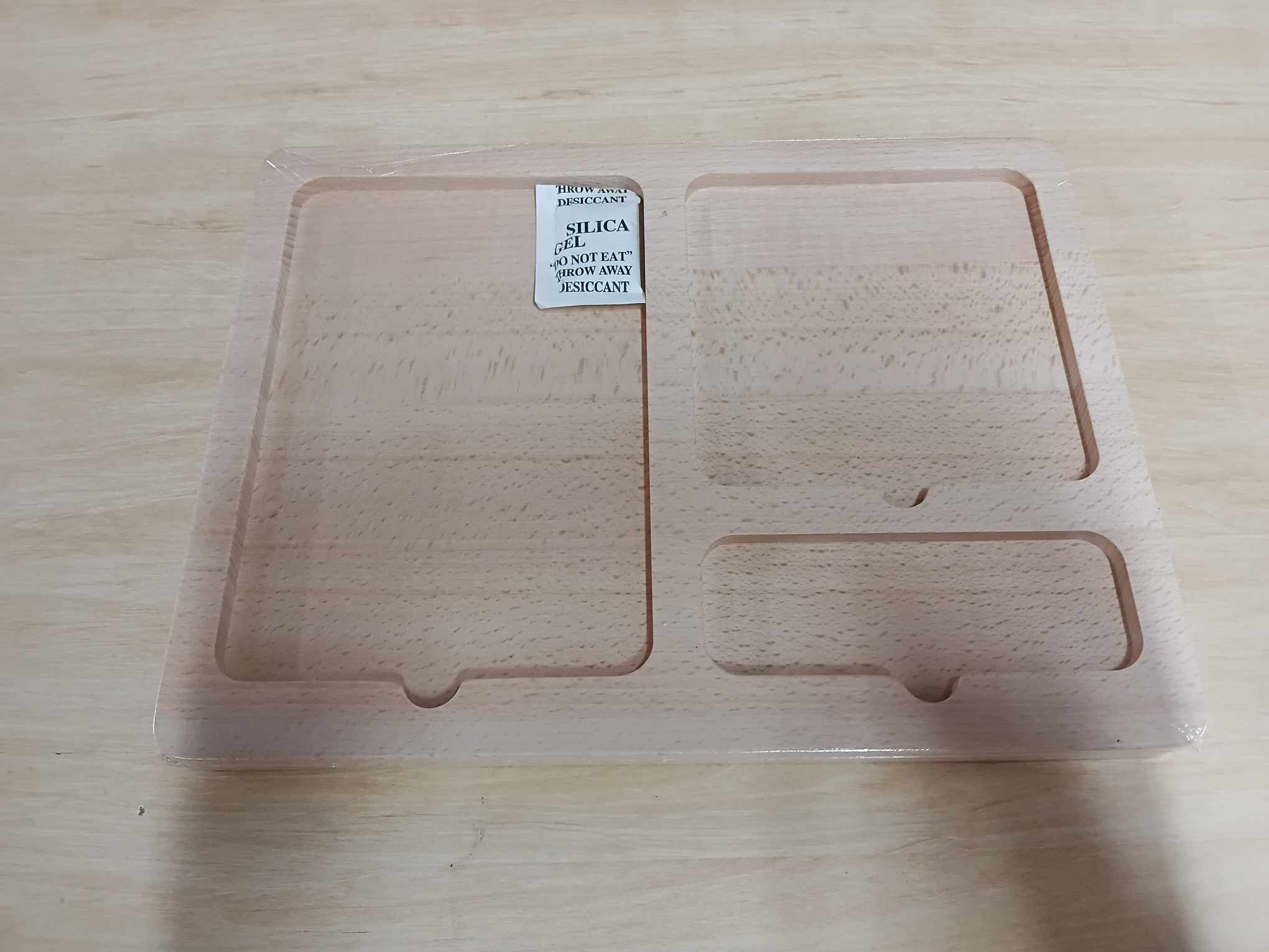 Montessori Wooden 3 Card Slot Sorting Tray Focus Board