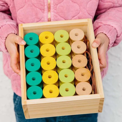 Freckled Frogs Wooden Bobbin Set Threading Reels