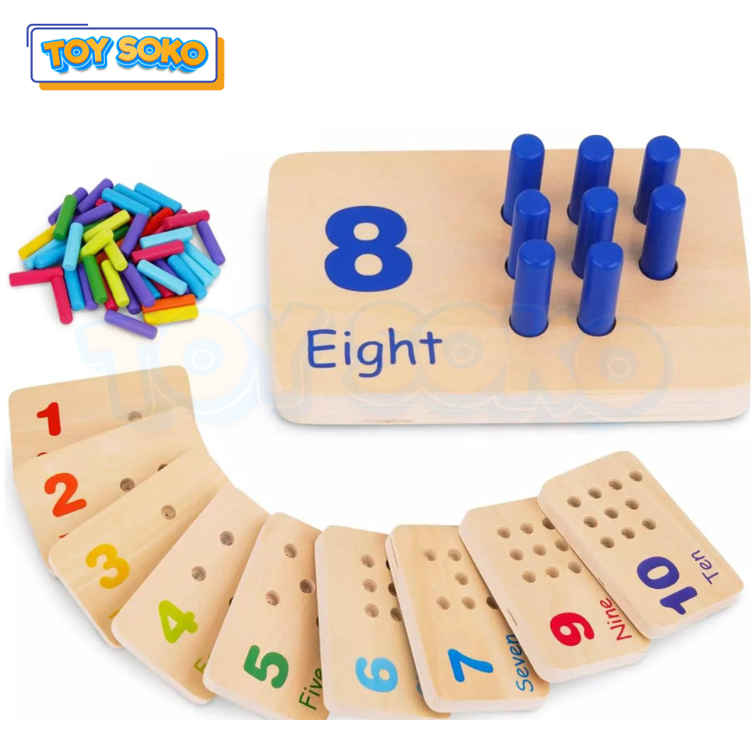 Peg Board Games for Kids – Wooden Montessori Toys for Toddlers
