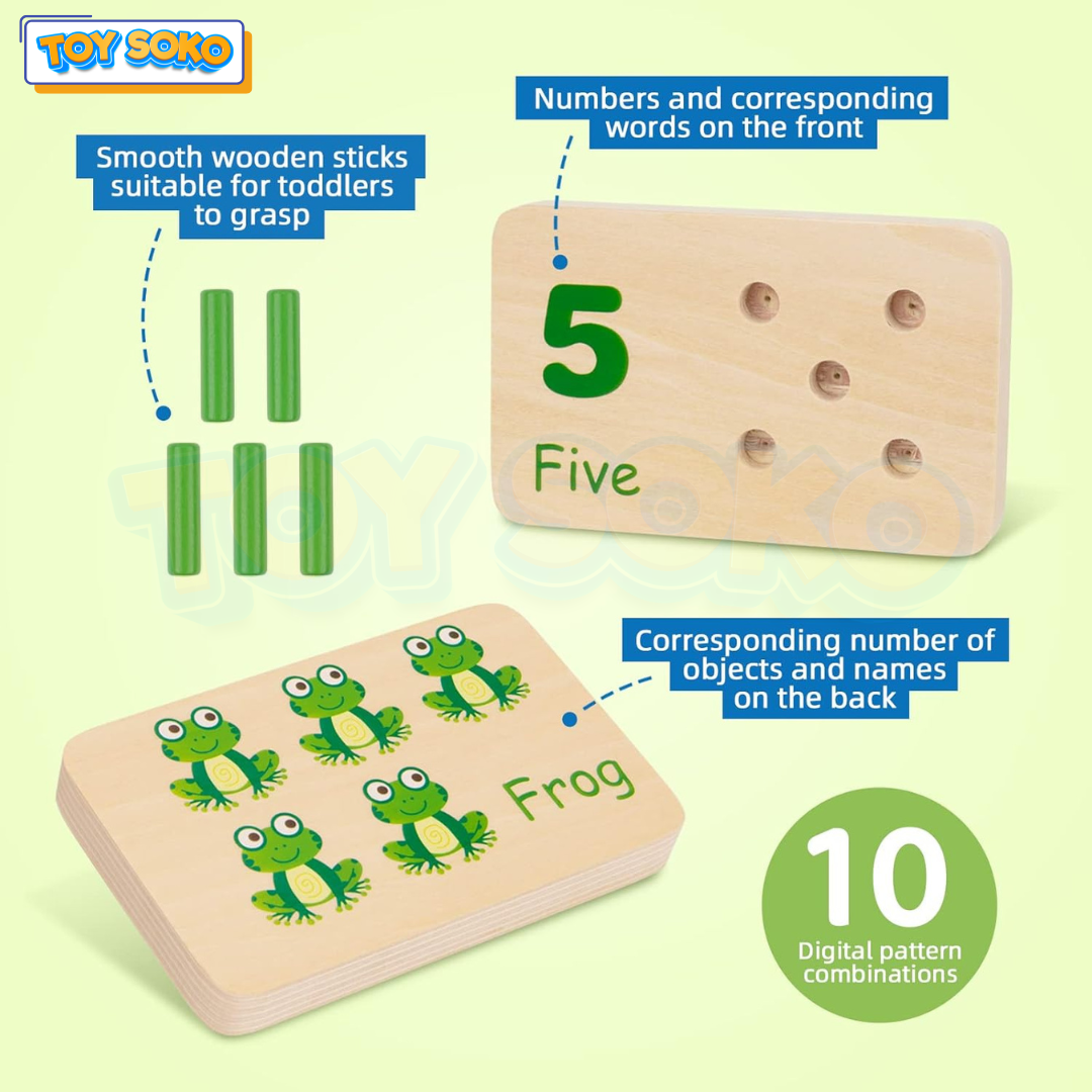 Peg Board Games for Kids – Wooden Montessori Toys for Toddlers