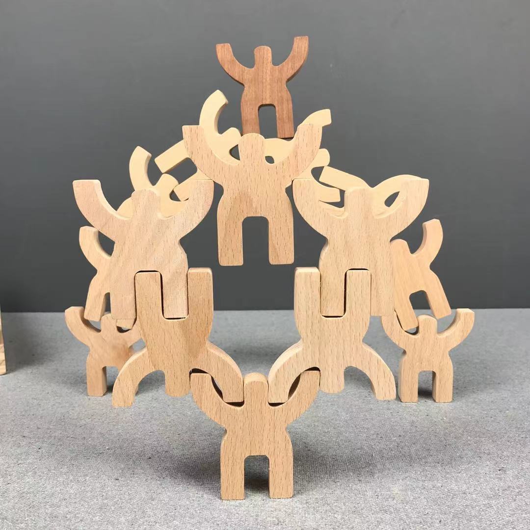 Wooden Balance People Stacking Game-Fine motor skills toys