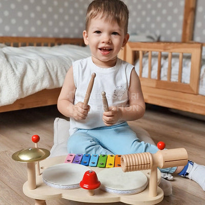 Fidtoy Wooden Percussion Set for Kids – Musical Instrument Toy 3+
