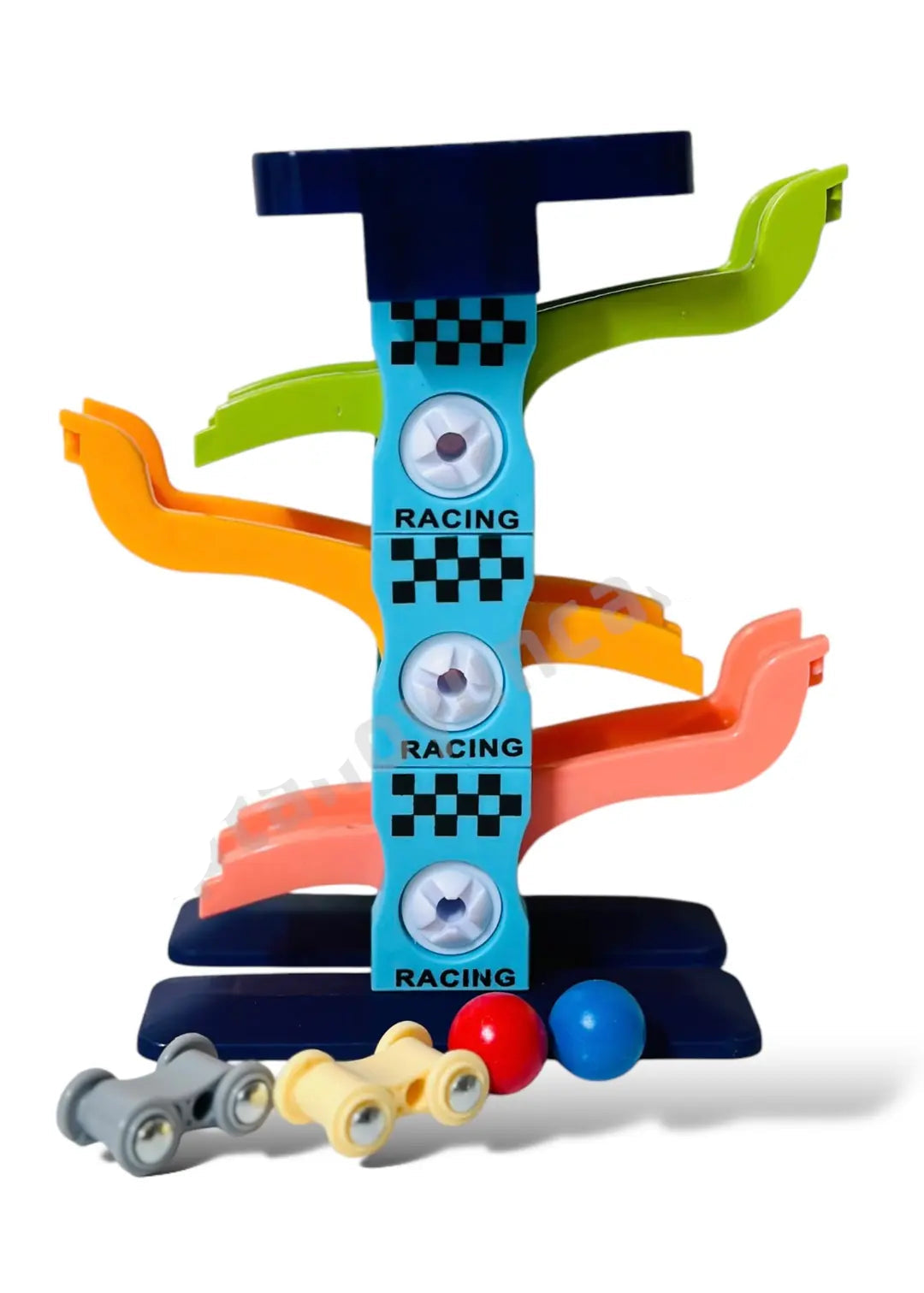 Set de juego de torre de 52 piezas Fidtoy con coche de juguete rodante
