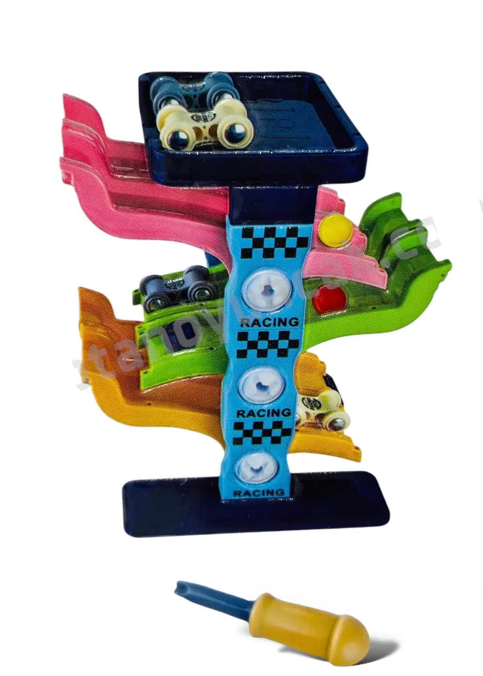 Set de juego de torre de 52 piezas Fidtoy con coche de juguete rodante