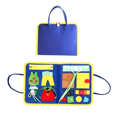 Tableau d'activités portable Fidtoy en feutre pour les tout-petits - Jouet de voyage pour développer la motricité fine