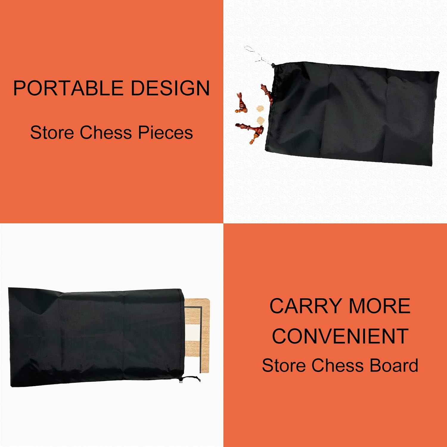 Premium Classic Wooden Chess & Checkers Set - Magnetic 2 in 1 Wooden Chess & Checkers Set