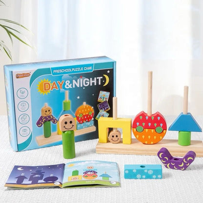 Day and Night Puzzle – Wooden Logic Challenge for Preschoolers
