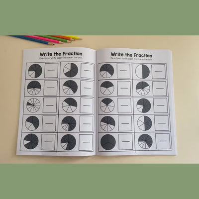 Fidtoy Fraction Learning Workbook for Grades 3-4 – Montessori Math & Interactive Exercises