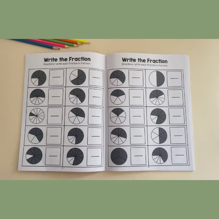 Fidtoy Fraction Learning Workbook for Grades 3-4 – Montessori Math & Interactive Exercises