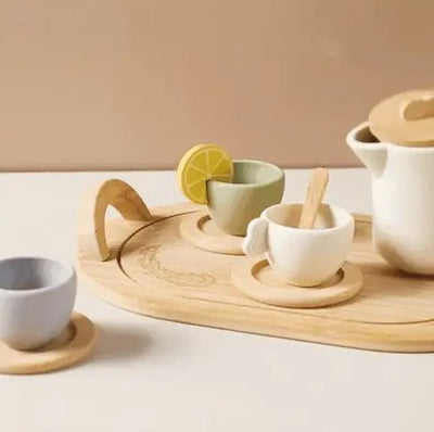 Service à thé en bois