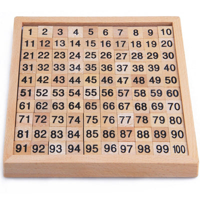 Fidtoy Number Table Wooden 1-100 Counting Board for Kids 3+