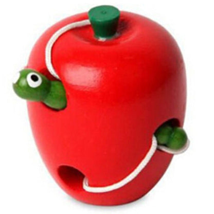 Classic Toys For Children Wooden Educational Toys Funny Toy Worm Eat Fruit Apple Pear Baby Toy Gift Early Learning Puzzles