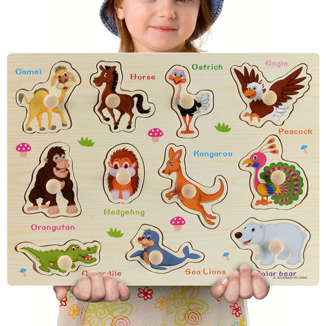 Fidtoy Puzzles en bois Montessori