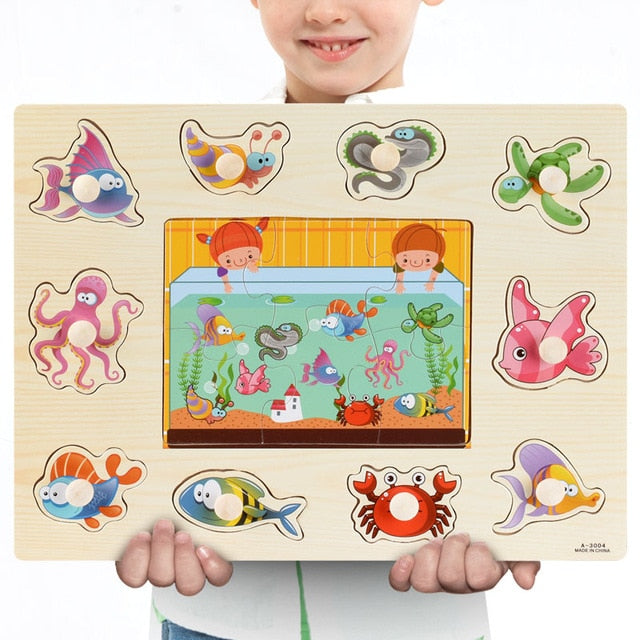 Fidtoy Puzzles en bois Montessori