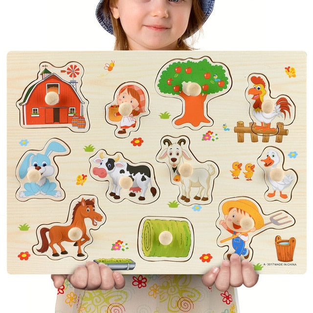 Fidtoy Puzzles en bois Montessori
