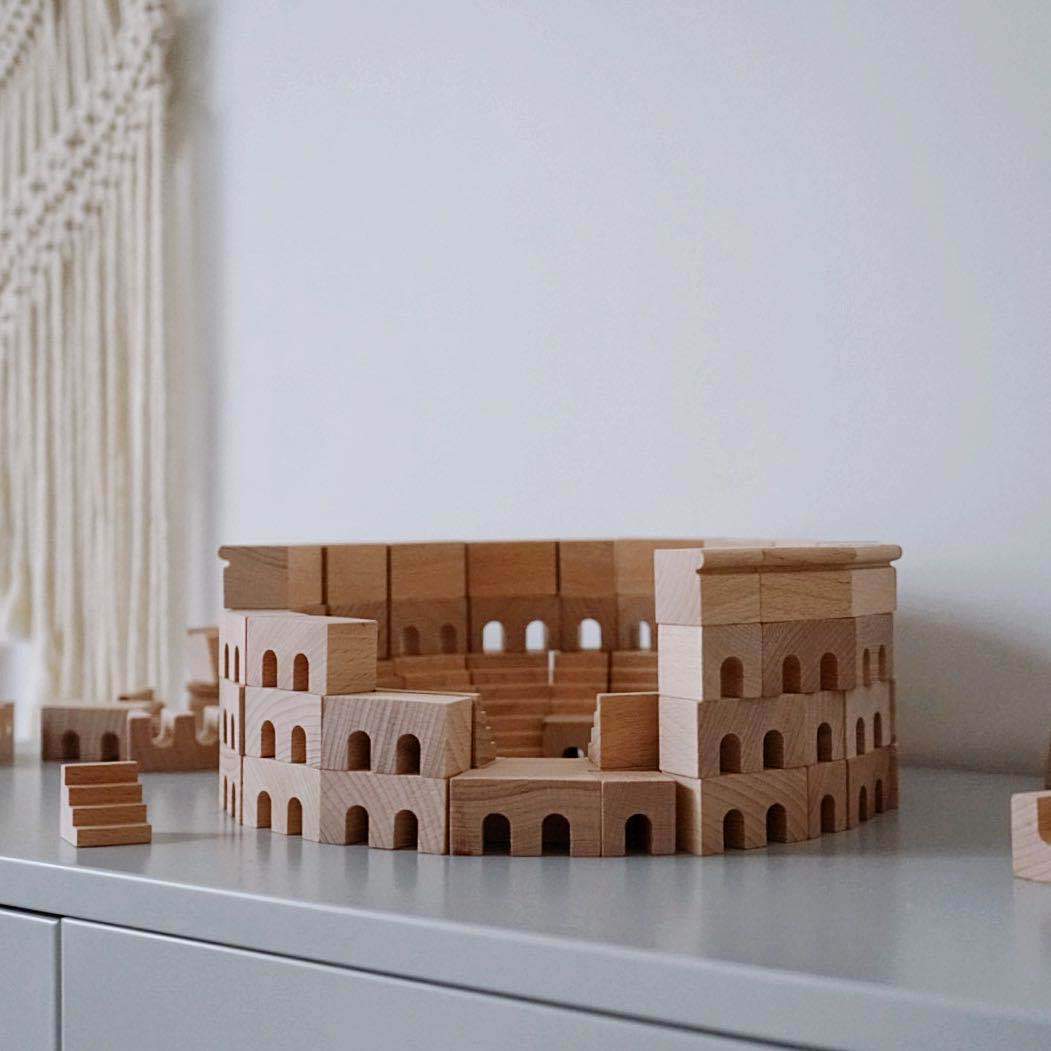 Wooden Roman Colosseum Building Blocks Set