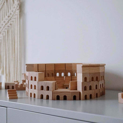 Wooden Roman Colosseum Building Blocks Set