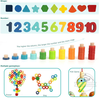 Fidtoy Montessori Educational Wooden Toys for Kids