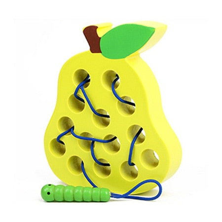 ✅ Montessori Educational Wooden Toys - "Worm eat Fruit"