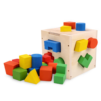 Montessori Shape Sorting Wooden Cube