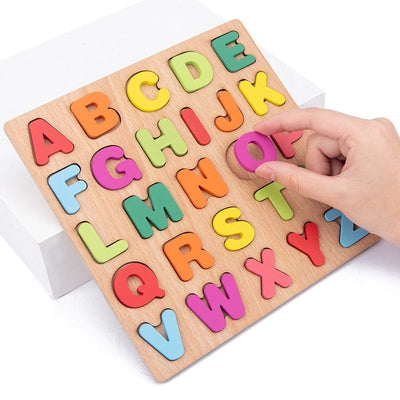 Fidtoy Planche d'apprentissage de l'alphabet Montessori en bois