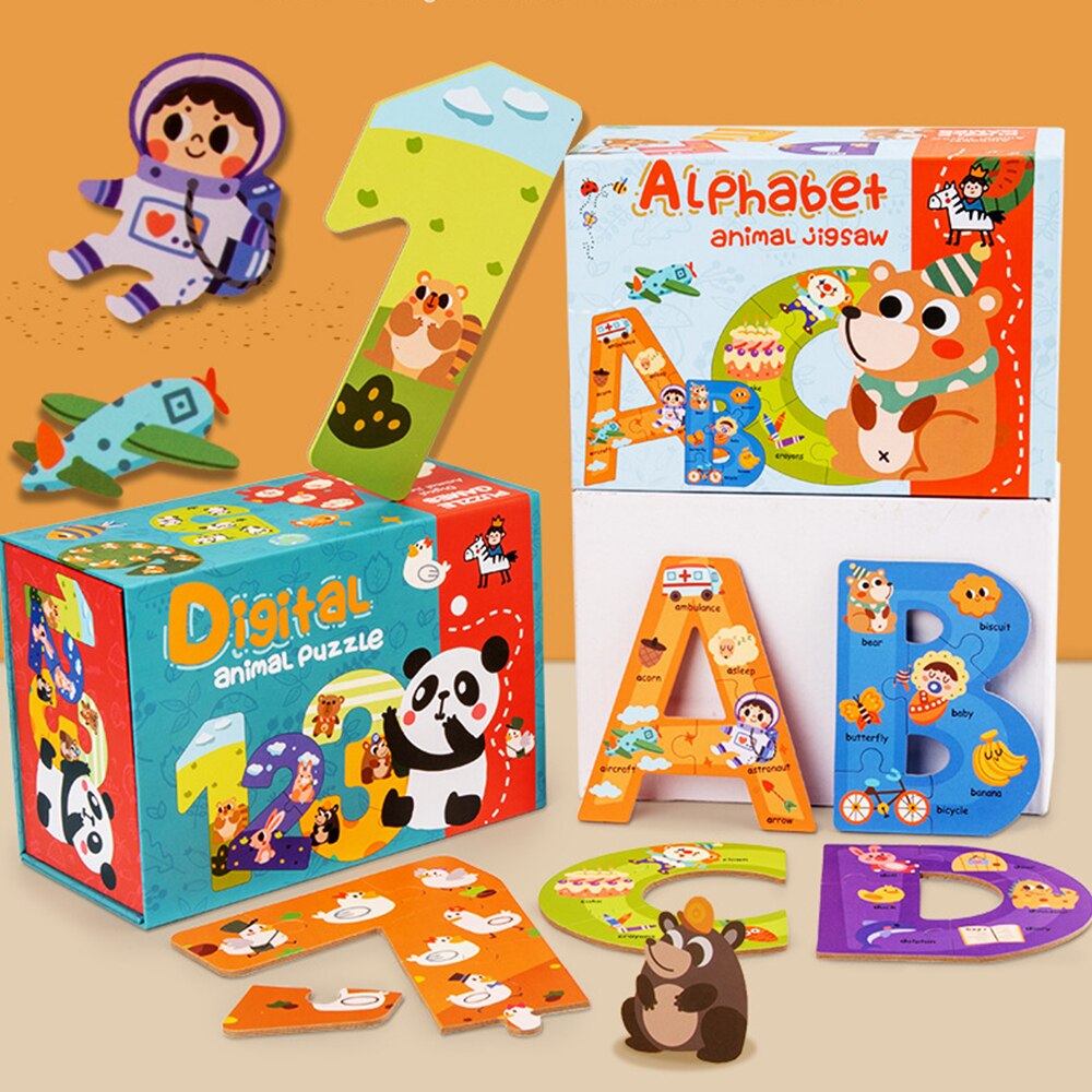 Abcs & 123s Educational  Montessori Puzzle - Eco-Friendly