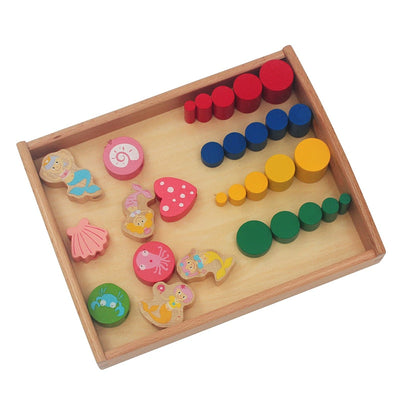 Matériel de présentation Fidtoy Plateau en bois Montessori