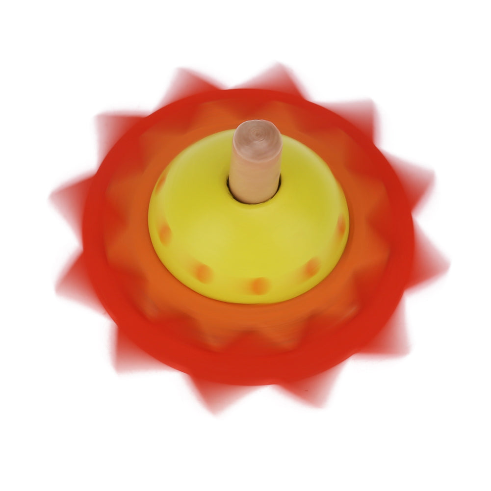 Wooden flower spinning tops