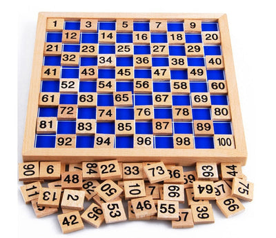 Fidtoy Number Table Wooden 1-100 Counting Board for Kids 3+