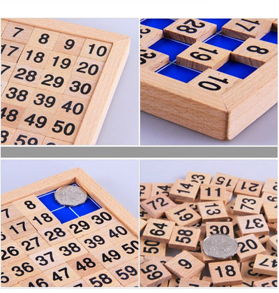 Fidtoy Number Table Wooden 1-100 Counting Board for Kids 3+