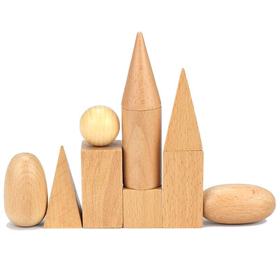 Fidtoy Geometric Wooden Solids Montessori Material