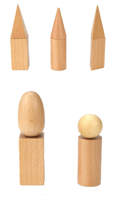 Fidtoy Geometric Wooden Solids Montessori Material