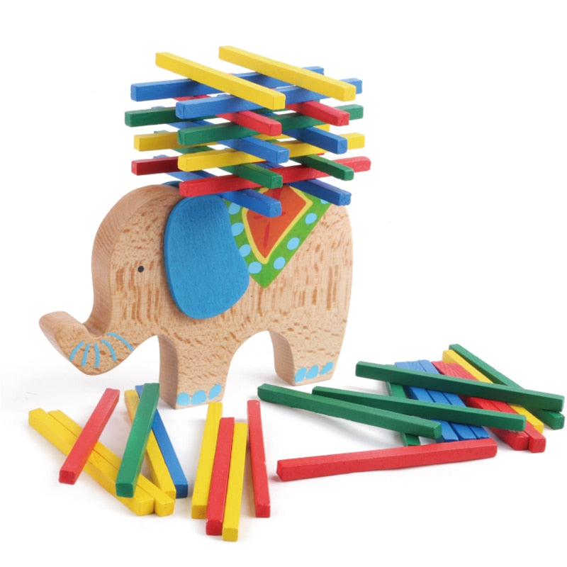 Camel & Elephant wooden tower - Educational toy