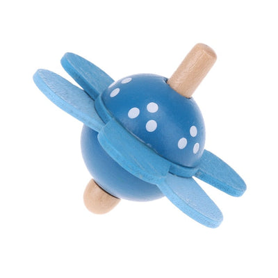Fidtoy Spinning Tops Wooden Flower Toy for Kids 2+