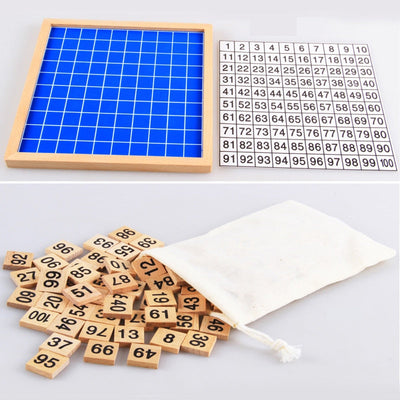 Fidtoy Number Table Wooden 1-100 Counting Board for Kids 3+