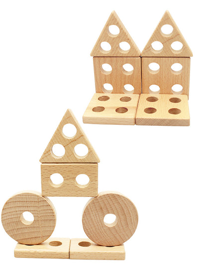 Juguete de aprendizaje de madera apilable y con clasificador de formas Fidtoy