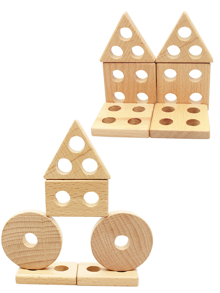 Natural stacking & shapes sorter - Educational toy