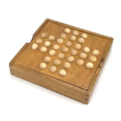 Fidtoy Solitario con Almacenamiento Juego de Estrategia de Madera para Niños