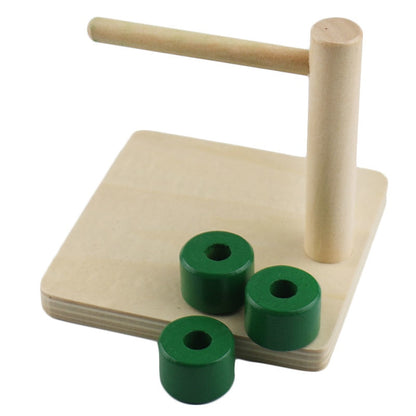 Wooden Disc on horizontal dowel - Toddler Montessori