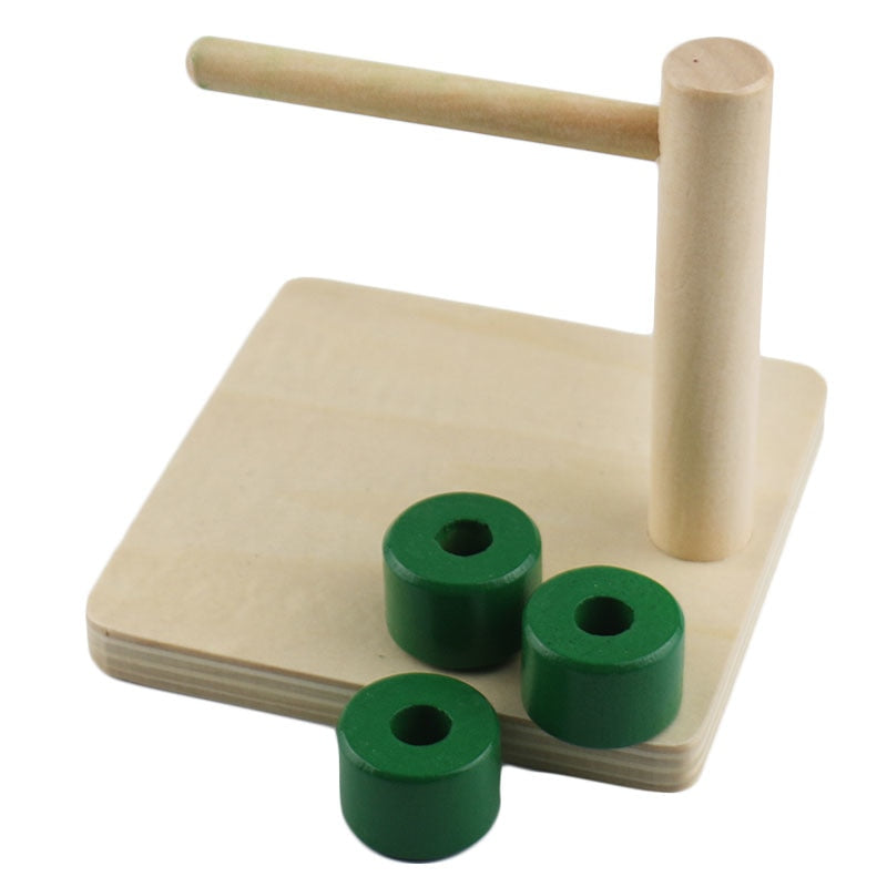 Wooden Disc on horizontal dowel - Toddler Montessori