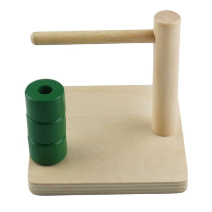 Wooden Disc on horizontal dowel - Toddler Montessori