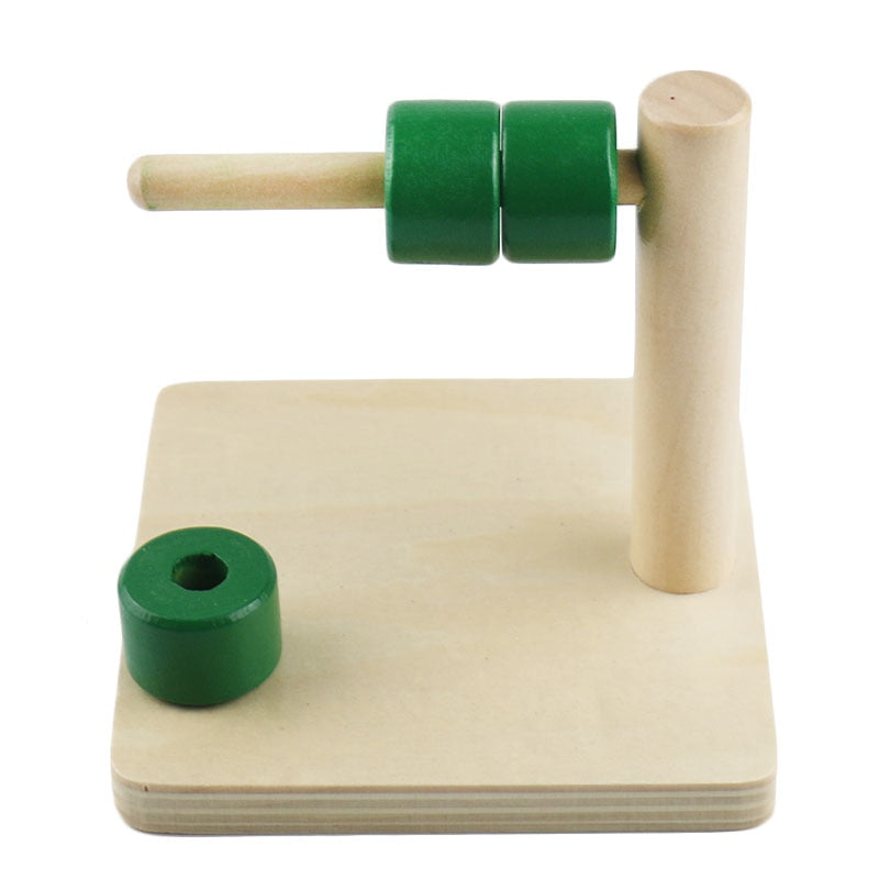 Wooden Disc on horizontal dowel - Toddler Montessori
