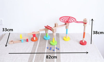 Fidtoy Jouet de construction STEM en bois avec circuit à billes pour enfants de 3 ans et plus