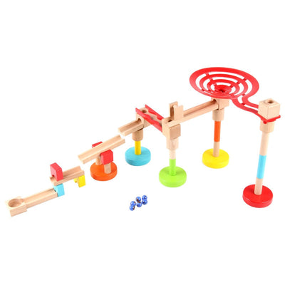 Fidtoy Jouet de construction STEM en bois avec circuit à billes pour enfants de 3 ans et plus