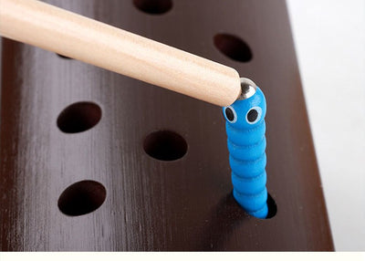 Fidtoy Jouet attrape-insectes en bois – Jeu magnétique de motricité fine pour enfants de 3 ans et plus